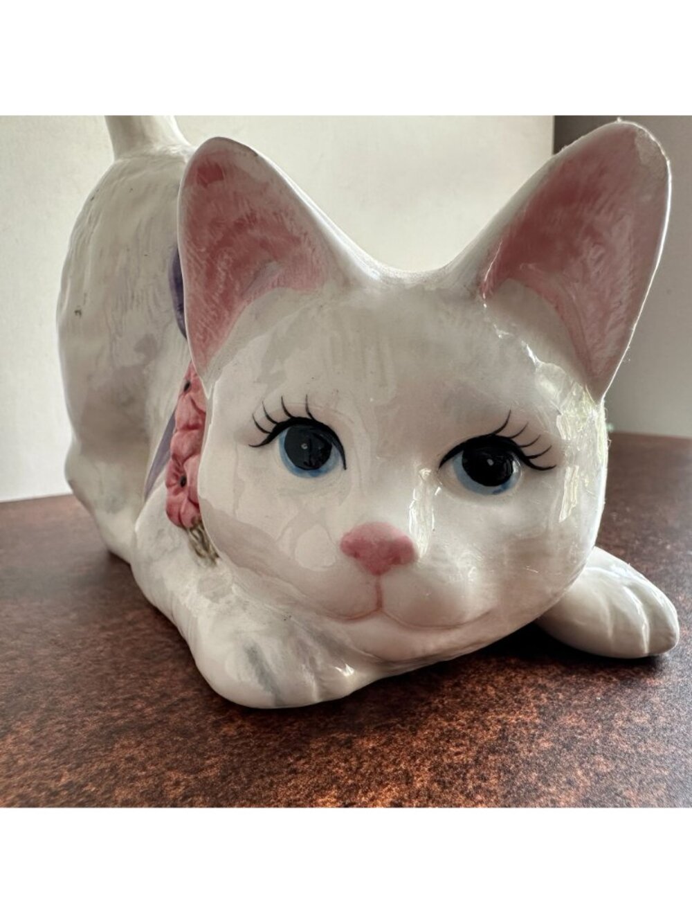Lefton White Cat Music Box Ceramic Plays Memory from Cats Vintage 1992 - Picture 7 of 12